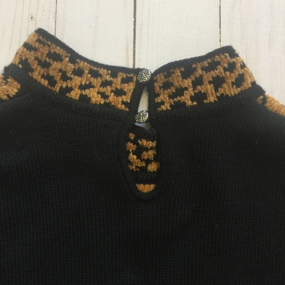 CACHÉ Black & Golden Chenille Animal Print Sweater - Picture 5 of 6
